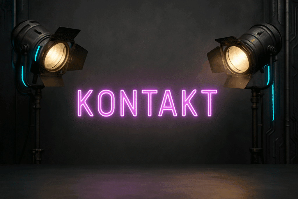 Scheinwerfer und Neonlicht 'KONTAKT'
