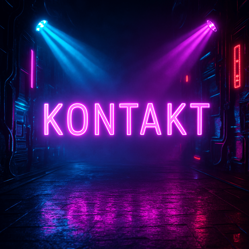 Neonlicht mit dem Wort 'KONTAKT'