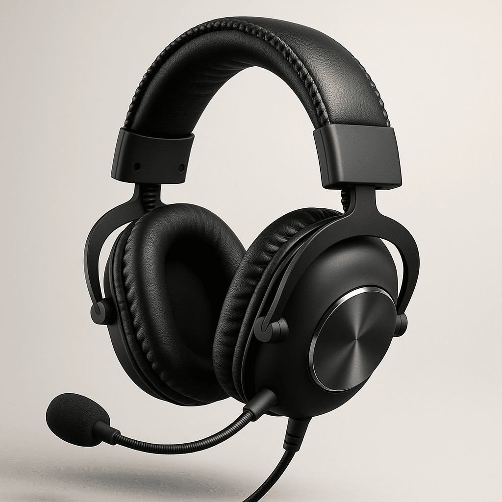 Klassisches Headset-Design in Schwarz mit hochwertiger Verarbeitung und zeitlosem Stil.
