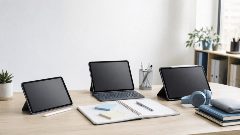 Headerbild mit drei iPad für Schule Setups: Basis, produktiv und Premium